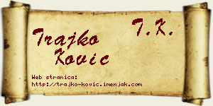 Trajko Ković vizit kartica